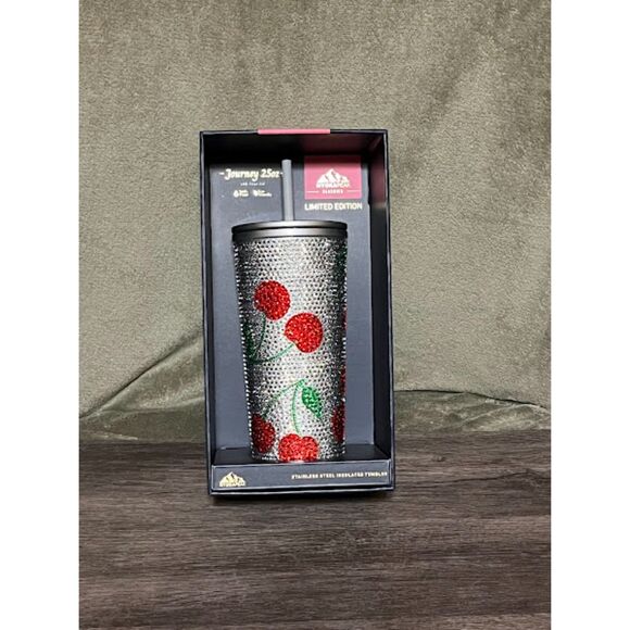 Rhinestone Cherry Cherries Hydrapeak journey 25 oz limited edition - Picture 2 of 3